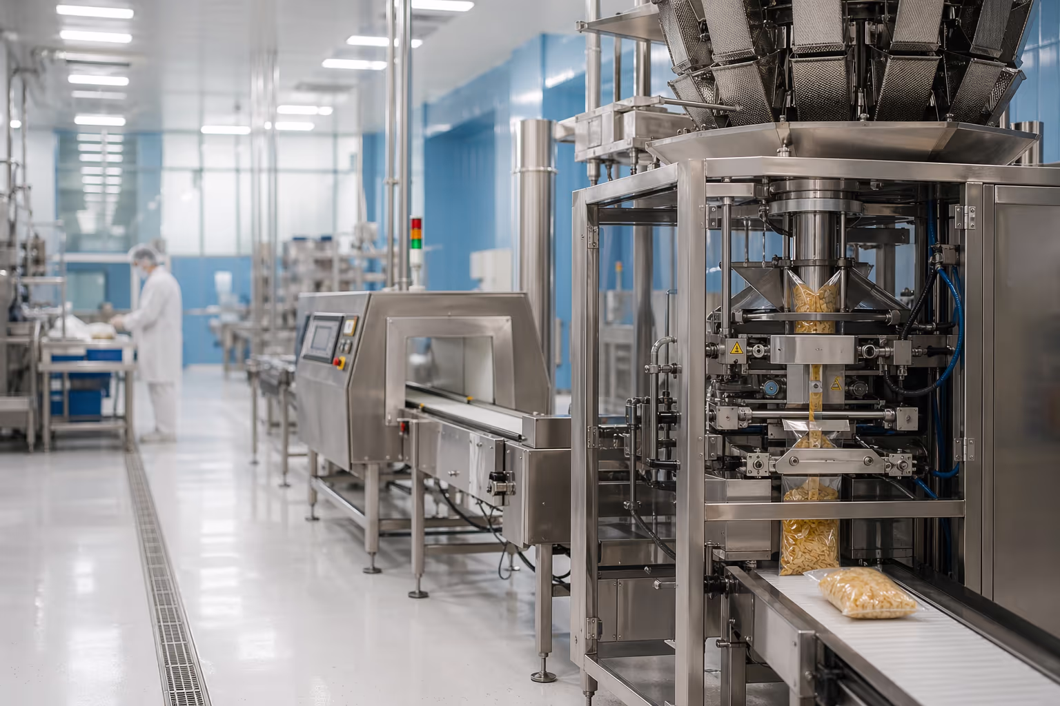 VFFS packaging machine and multihead weigher commissioned on a Bulgarian food-production line